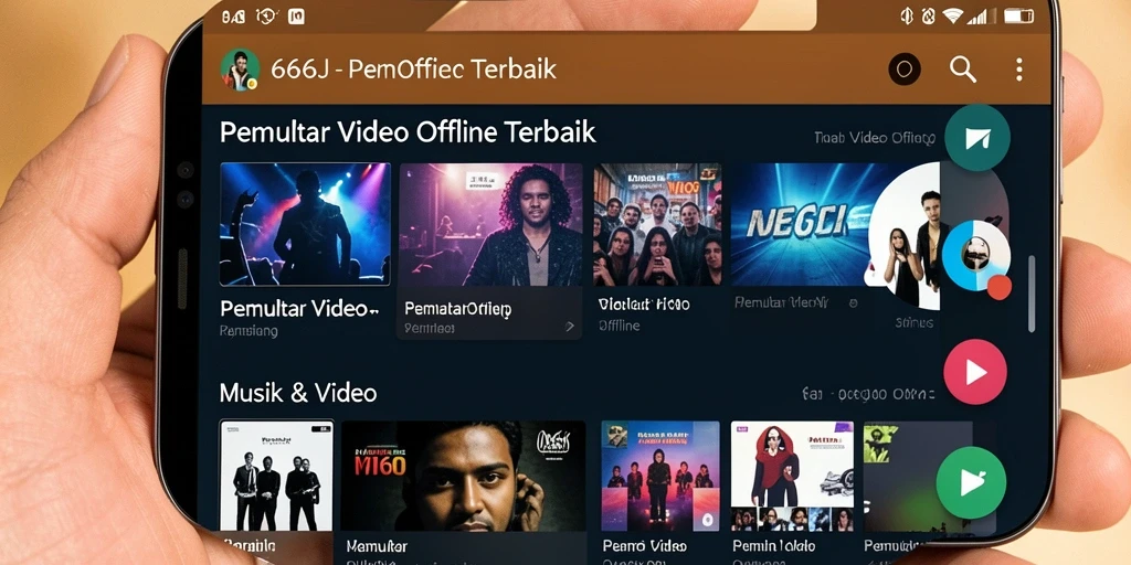 Antarmuka Pemutar Video Offline 666J yang intuitif dan mudah digunakan.