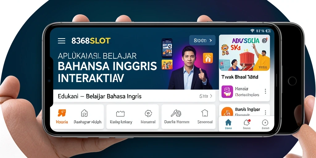 Antarmuka aplikasi 8368SLOT yang intuitif untuk belajar bahasa Inggris.