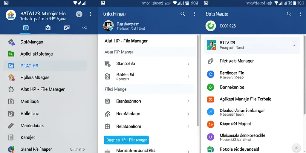 Antarmuka utama BATA123 yang menampilkan fitur File Manager.