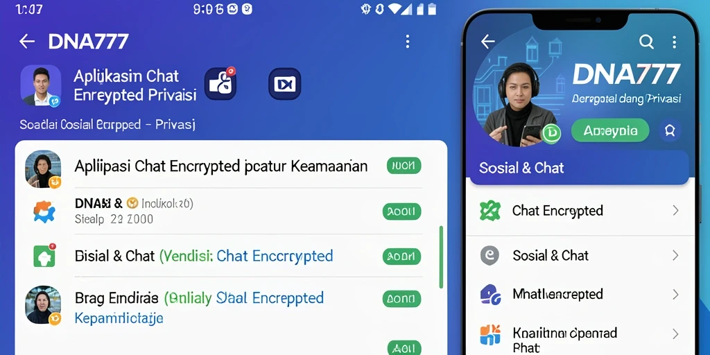 Antarmuka aplikasi DNA777 yang ramah pengguna untuk Chat Encrypted.