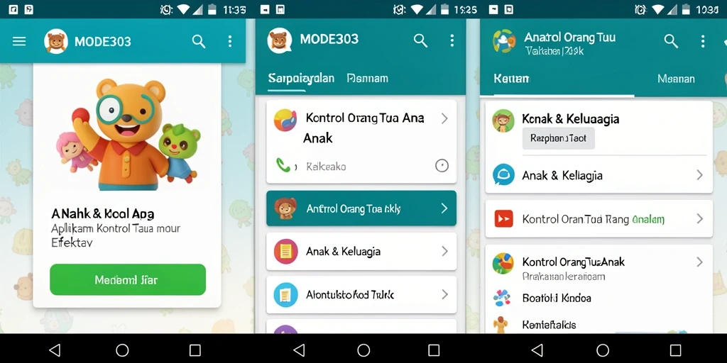Tampilan antarmuka aplikasi Kontrol Orang Tua yang ramah dan mudah digunakan.