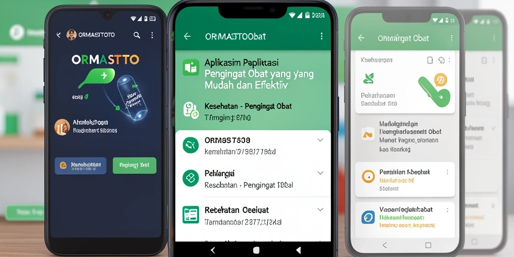 Tampilan antarmuka sederhana ORMASTOTO untuk pengingat obat.