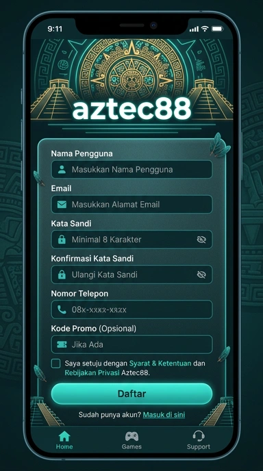Buat Akun Baru di aztec88 dengan Mudah